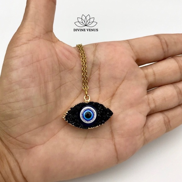 Evil Eye Druzy Necklace - Picture 2 of 8